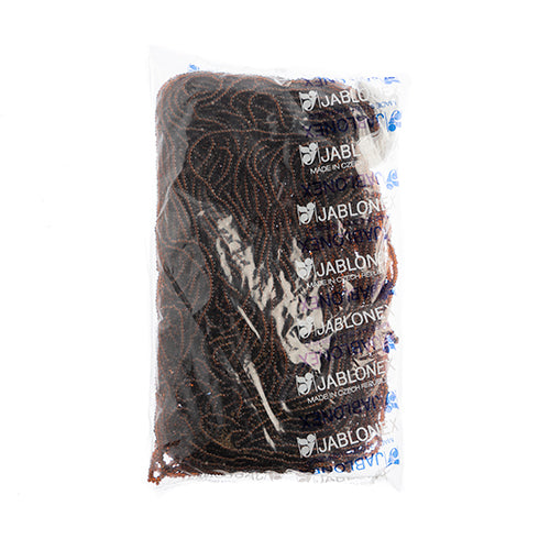 Czech Seed Beads 8/0 Cut Transparent Dark Topaz Strung