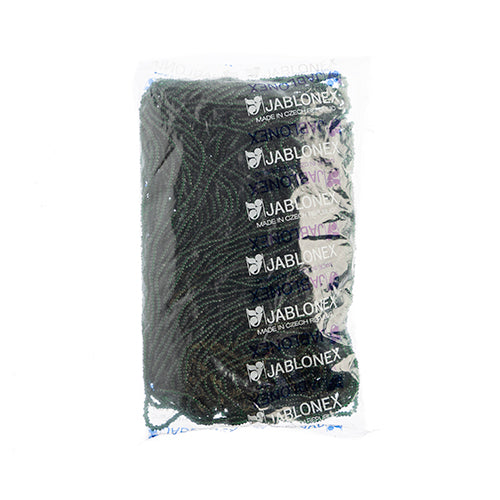 Czech Seed Beads 8/0 Cut Transparent Green Strung