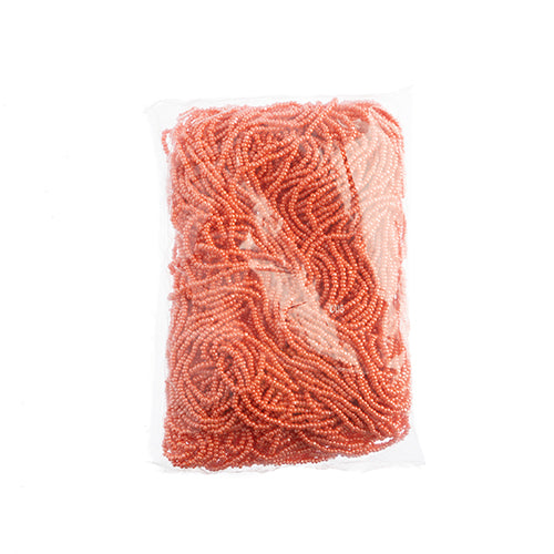 Czech Seed Beads 8/0 Cut Opaque Orange Luster Strung