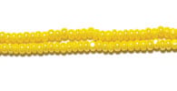 Czech Seed Beads 8/0 Cut Opaque Yellow Luster Strung