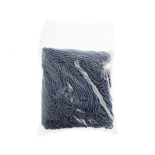 Czech Seed Beads 8/0 Cut Opaque Blue Luster Strung