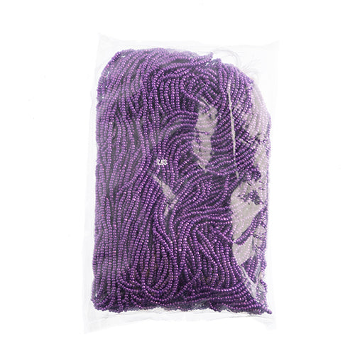 Czech Seed Beads 8/0 Cut Metallic Purple Strung