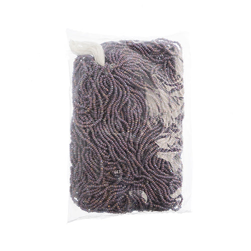 Czech Seed Beads 8/0 Cut Opaque Mauve Rainbow Strung