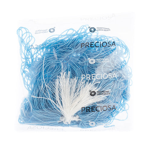 Czech Seed Beads 15/0 Cut Approx. 100g Transparent Capri Blue Luster