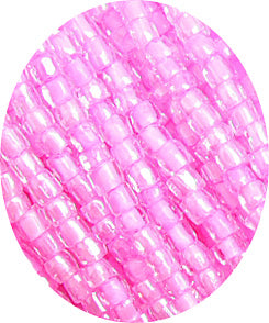 Czech Seed Beads 3 Cut 10/0 Color Lined Dark Pink Strung
