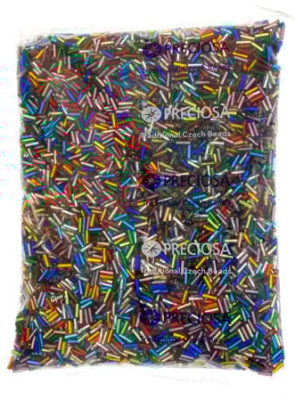 Czech Bugles Twisted #3 Silver Lined Mix