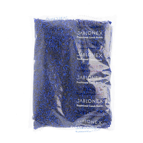 Czech Bugles Silver Lined Royal Blue