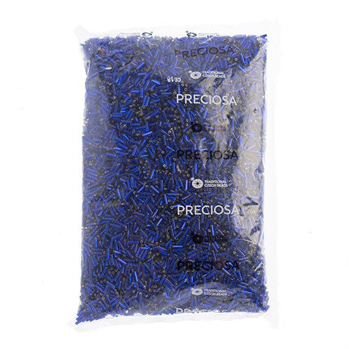 Czech Bugles Silver Lined Royal Blue