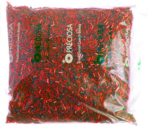 Czech Bugles Silver Lined Light Red