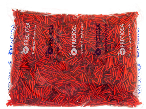 Czech Bugles Silver Lined Light Red