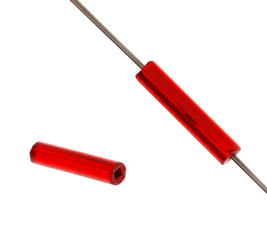 Czech Bugles Silver Lined Light Red