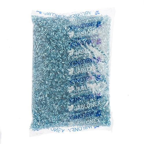 Czech Bugles Silver Lined Aqua