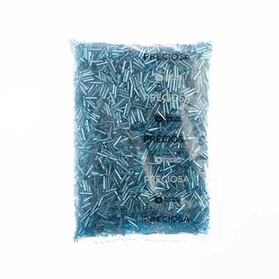 Czech Bugles Silver Lined Aqua