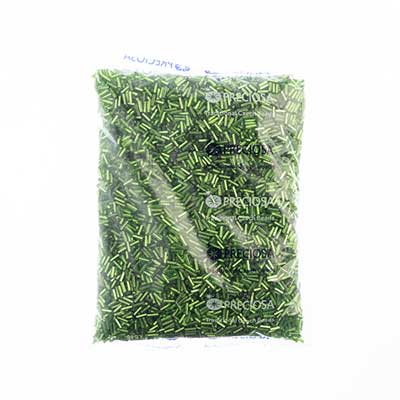 Czech Bugles #3 Silver Lined Lime Green