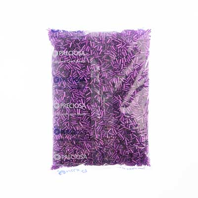 Czech Bugles #3 Silver Lined Mauve Dyed