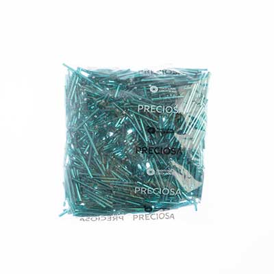 Czech Bugles Silver Lined Teal Green