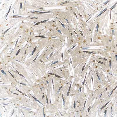 Czech Twisted Bugles Silver Lined Crystal