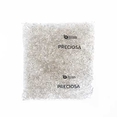 Czech Twisted Bugles Silver Lined Crystal