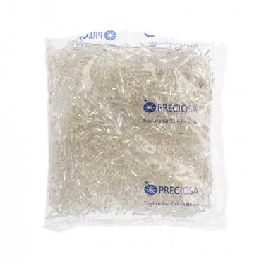 Czech Twisted Bugles Silver Lined Crystal