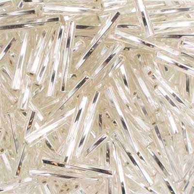 Czech Twisted Bugles Silver Lined Crystal