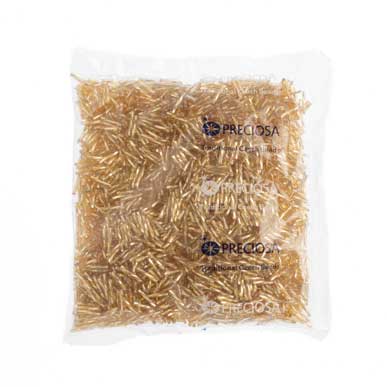 Czech Twisted Bugles Silver Lined Gold