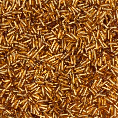 Czech Twisted Bugles Silver Lined Gold