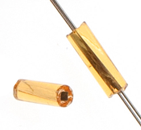 Czech Twisted Bugles Silver Lined Gold