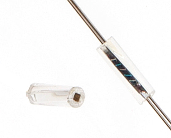 Czech Twisted Bugles Silver Lined Crystal