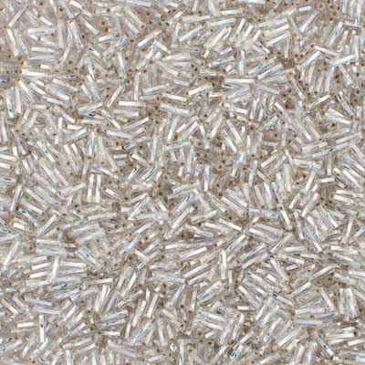 Czech Twisted Bugles Silver Lined Crystal