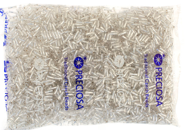 Czech Twisted Bugles Silver Lined Crystal