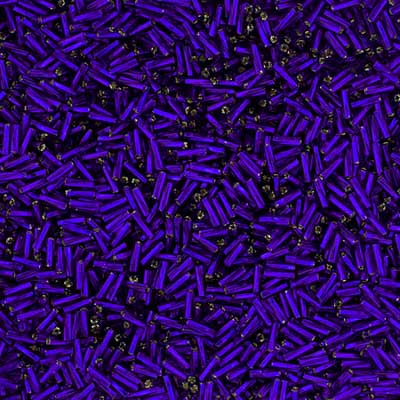 Czech Twisted Bugles Silver Lined Royal Blue