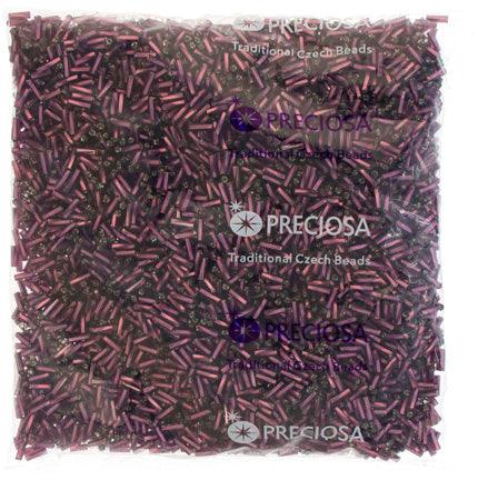 Czech Twisted Bugles Silver Lined Purple