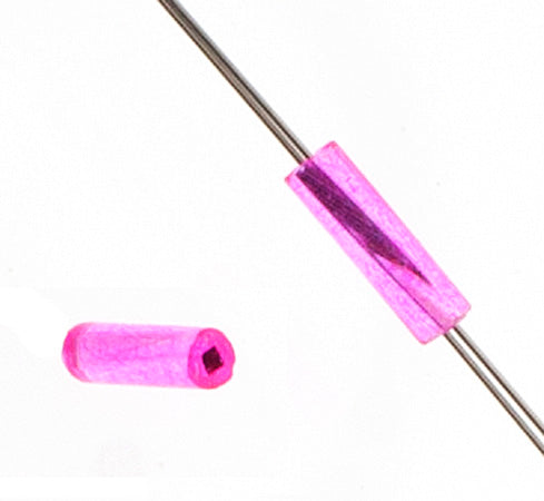 Czech Twisted Bugles #3 Silver Lined Fuchsia Dyed