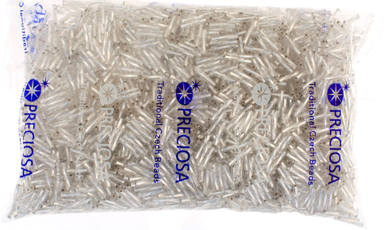 Czech Twisted Bugles Silver Lined Crystal