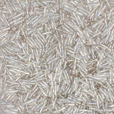 Czech Twisted Bugles Silver Lined Crystal