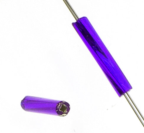 Czech Twisted Bugles Silver Lined Royal Blue