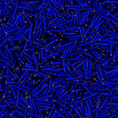 Czech Twisted Bugles Silver Lined Royal Blue