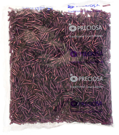 Czech Twisted Bugles Silver Lined Purple