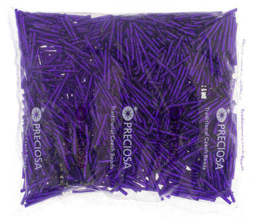 Czech Twisted Bugles Silver Lined Royal Blue