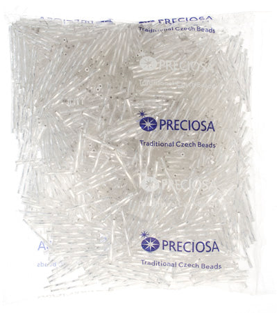 Czech Twisted Bugles Silver Lined Crystal