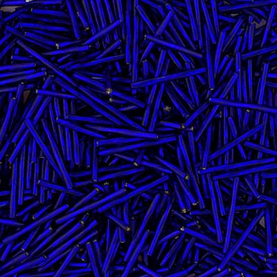 Czech Twisted Bugles Silver Lined Royal Blue