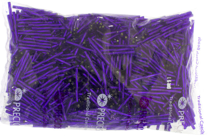 Czech Twisted Bugles Silver Lined Royal Blue