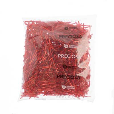 Czech Twisted Bugles Silver Lined Light Red