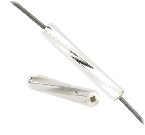 Czech Twisted Bugles Silver Lined Crystal