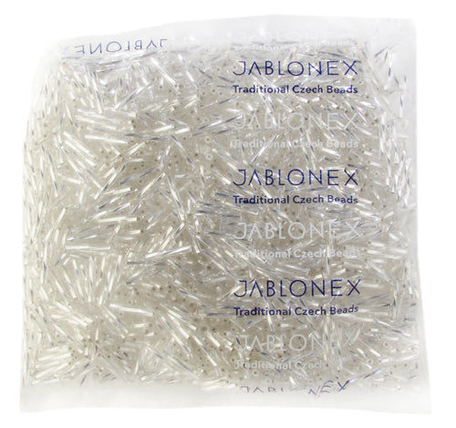 Czech Twisted Bugles Silver Lined Crystal