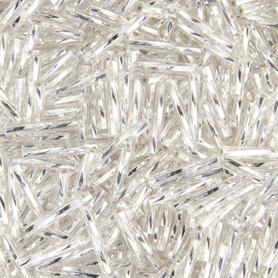 Czech Twisted Bugles Silver Lined Crystal