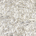 Czech Twisted Bugles Silver Lined Crystal