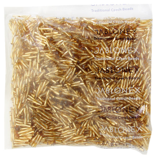 Czech Twisted Bugles Silver Lined Gold