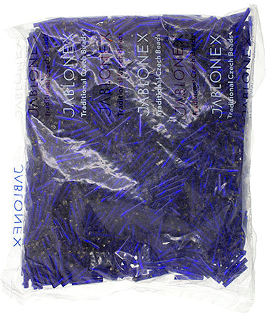 Czech Twisted Bugles Silver Lined Dark Royal Blue