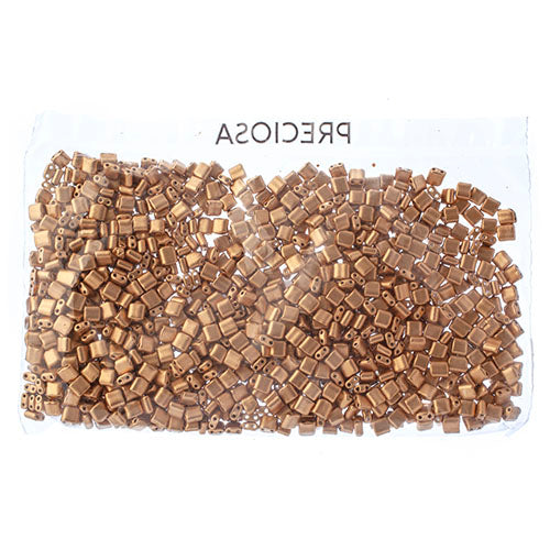 Czech Seed Beads KARO 5x5mm Opaque Chalk Metallic Dyed